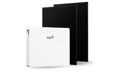 Fox ESS battery with all-black solar panels